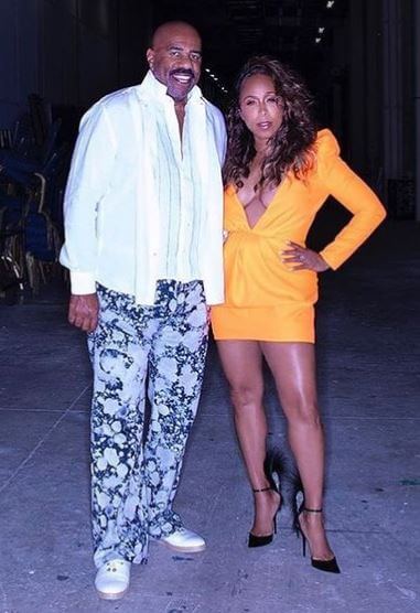Eloise Harvey’s son, Steve Harvey, with his wife, Marjorie Harvey.